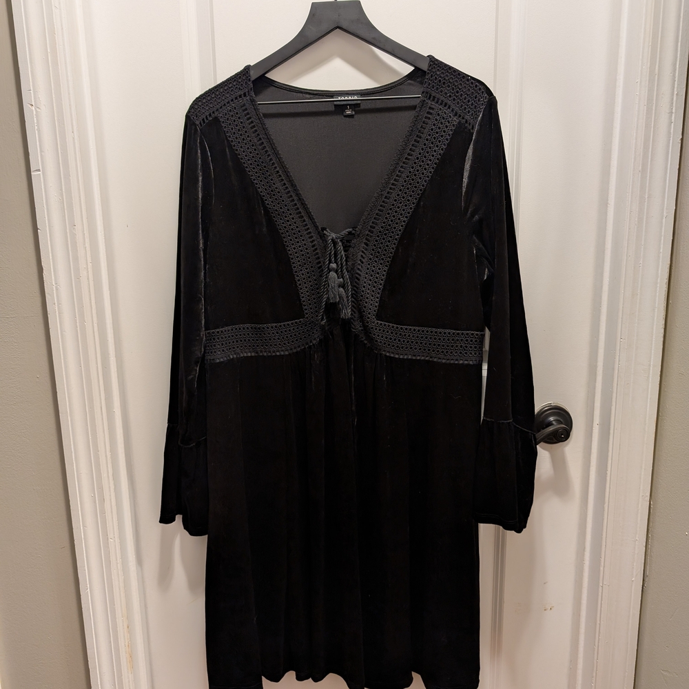 Torrid Black Midi Dress with Crochet Detail